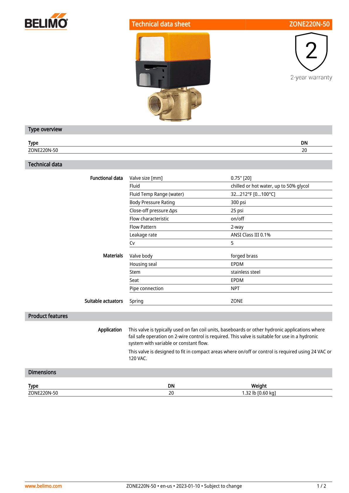 ZONE220N 50 Datasheet