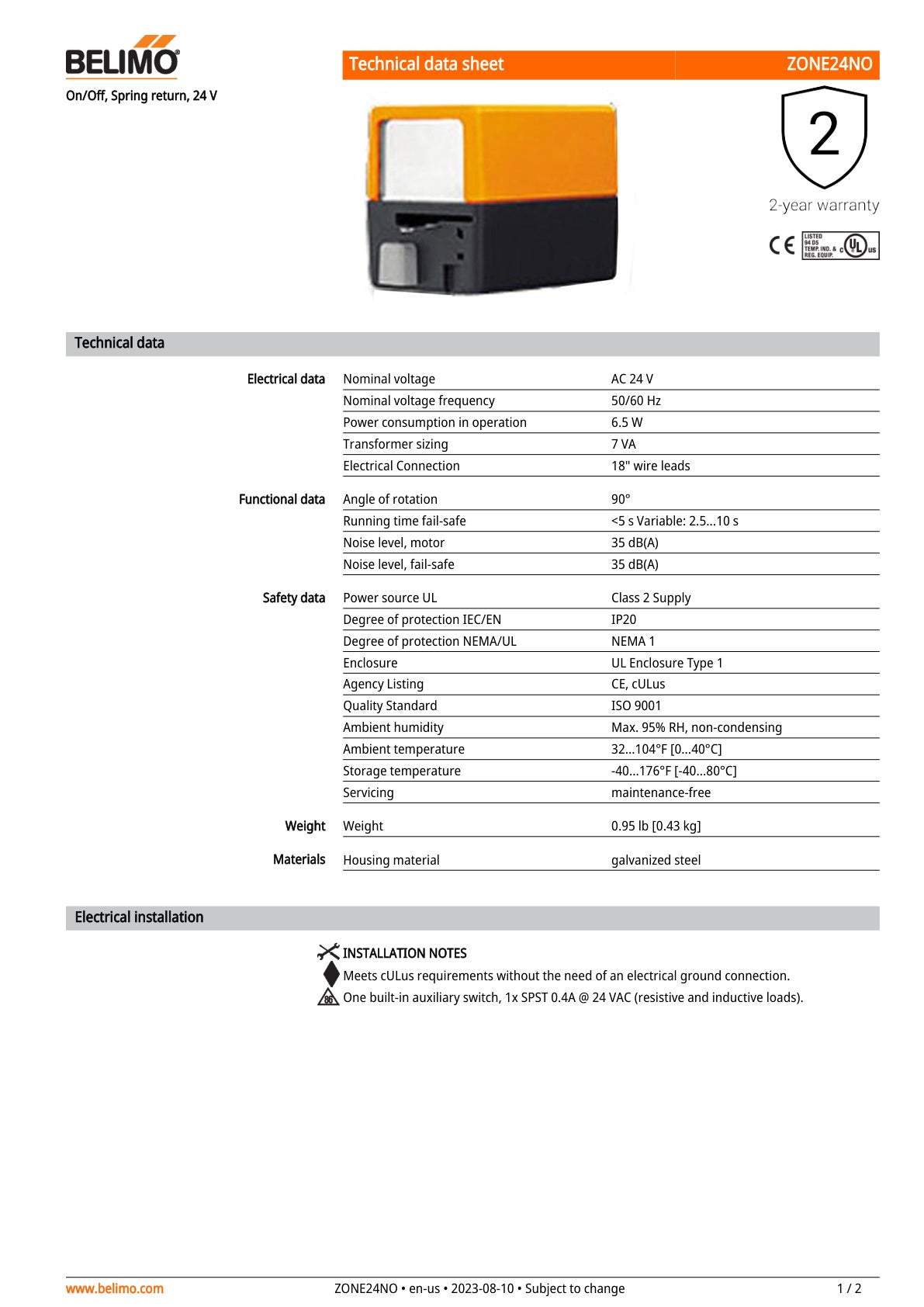ZONE24NO Datasheet