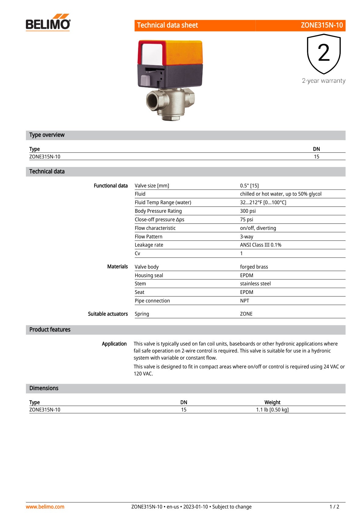 ZONE315N 10 Datasheet