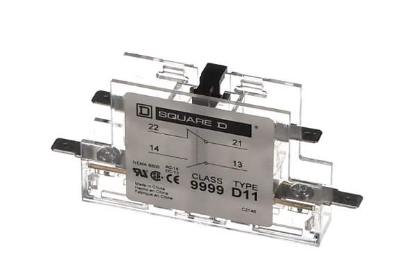 Aaon R08720 Auxiliary Contact, 1 Normally Open and 1 Normally Closed