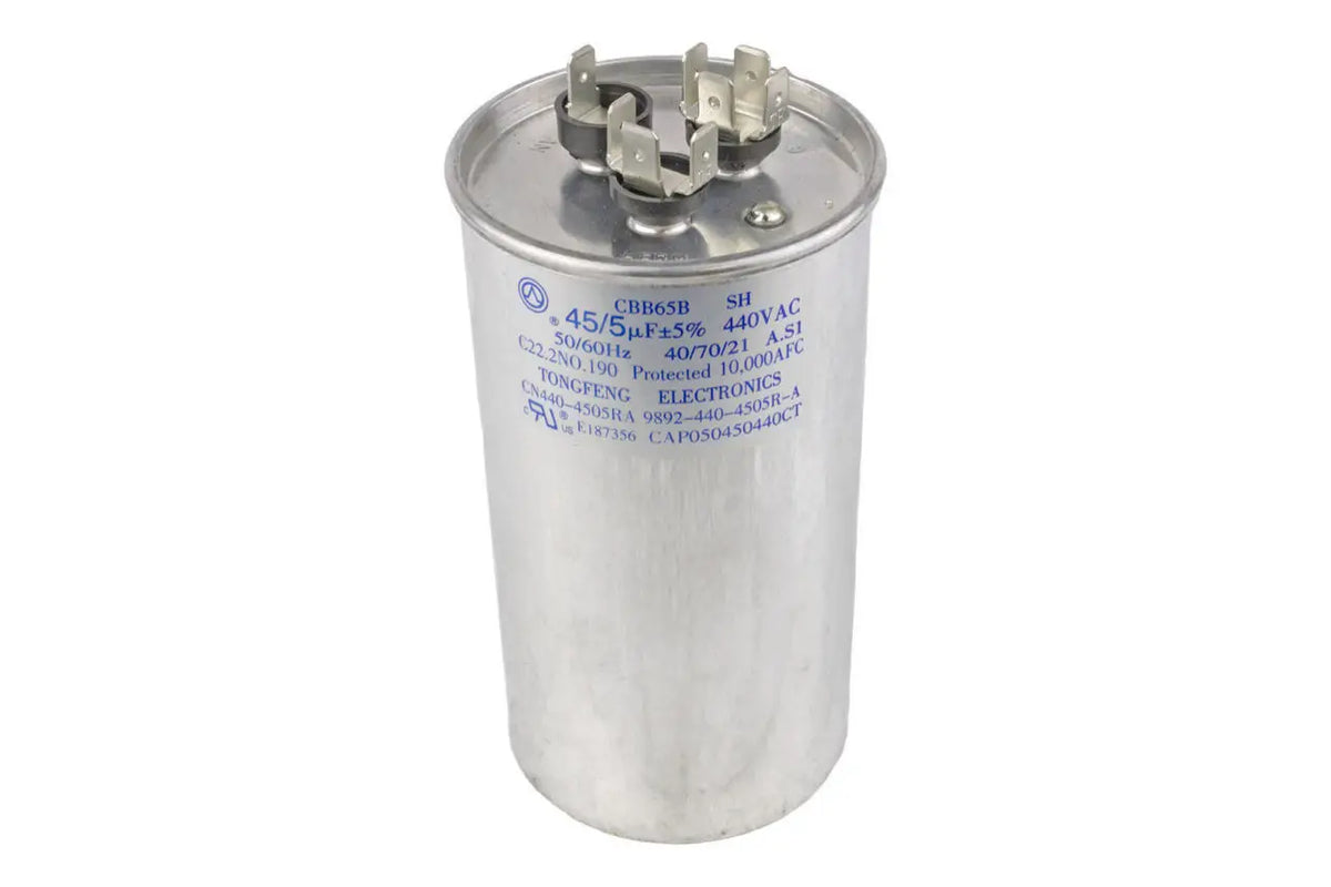 Amana-Goodman CAP050450440RTP, 45/5 MFD 440V Dual Round Run Capacitor