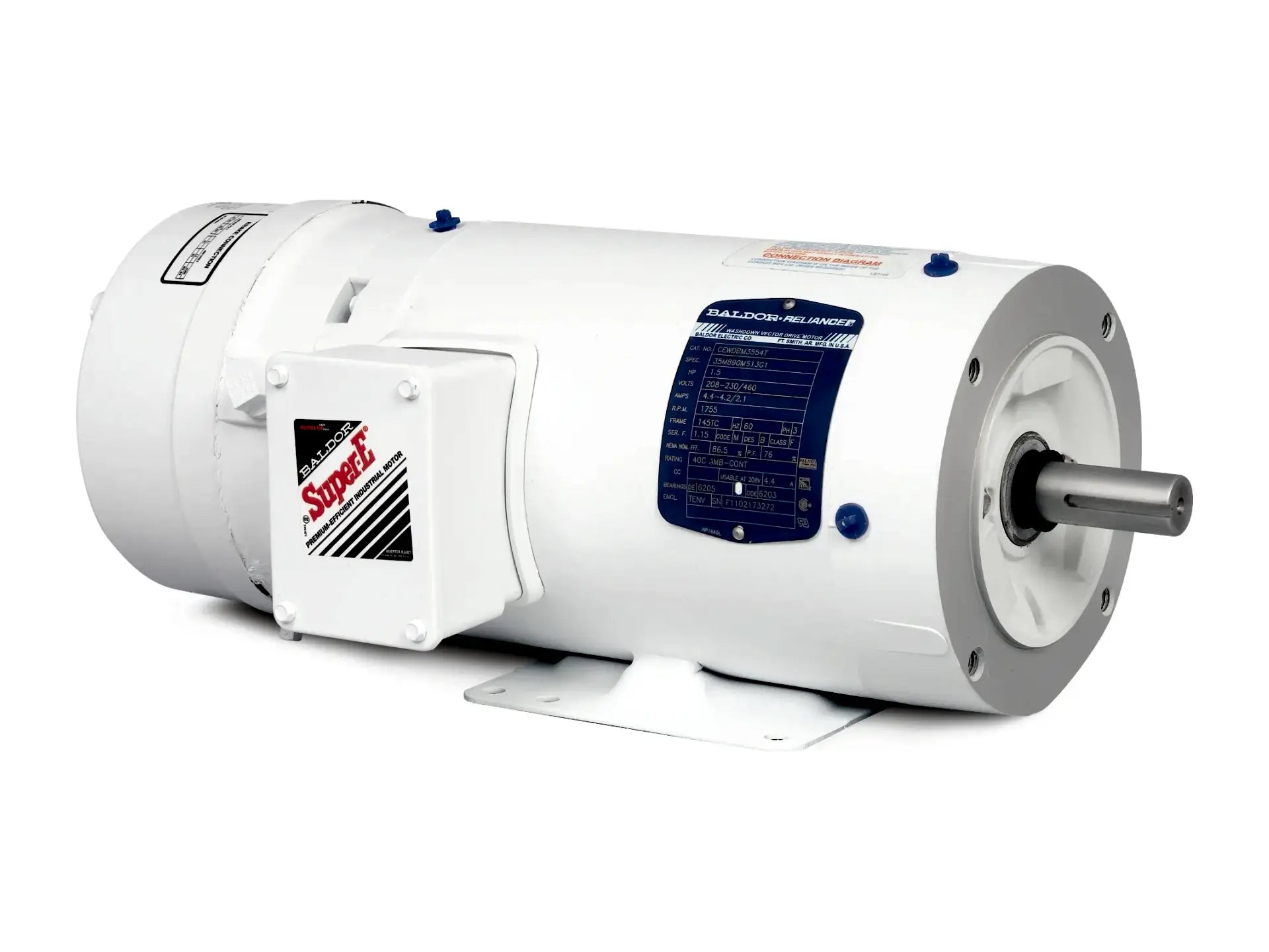 Baldor CEWDBM3554T, 1.5 HP 1770 RPM 3 PH 60 HZ 145 TC Motor