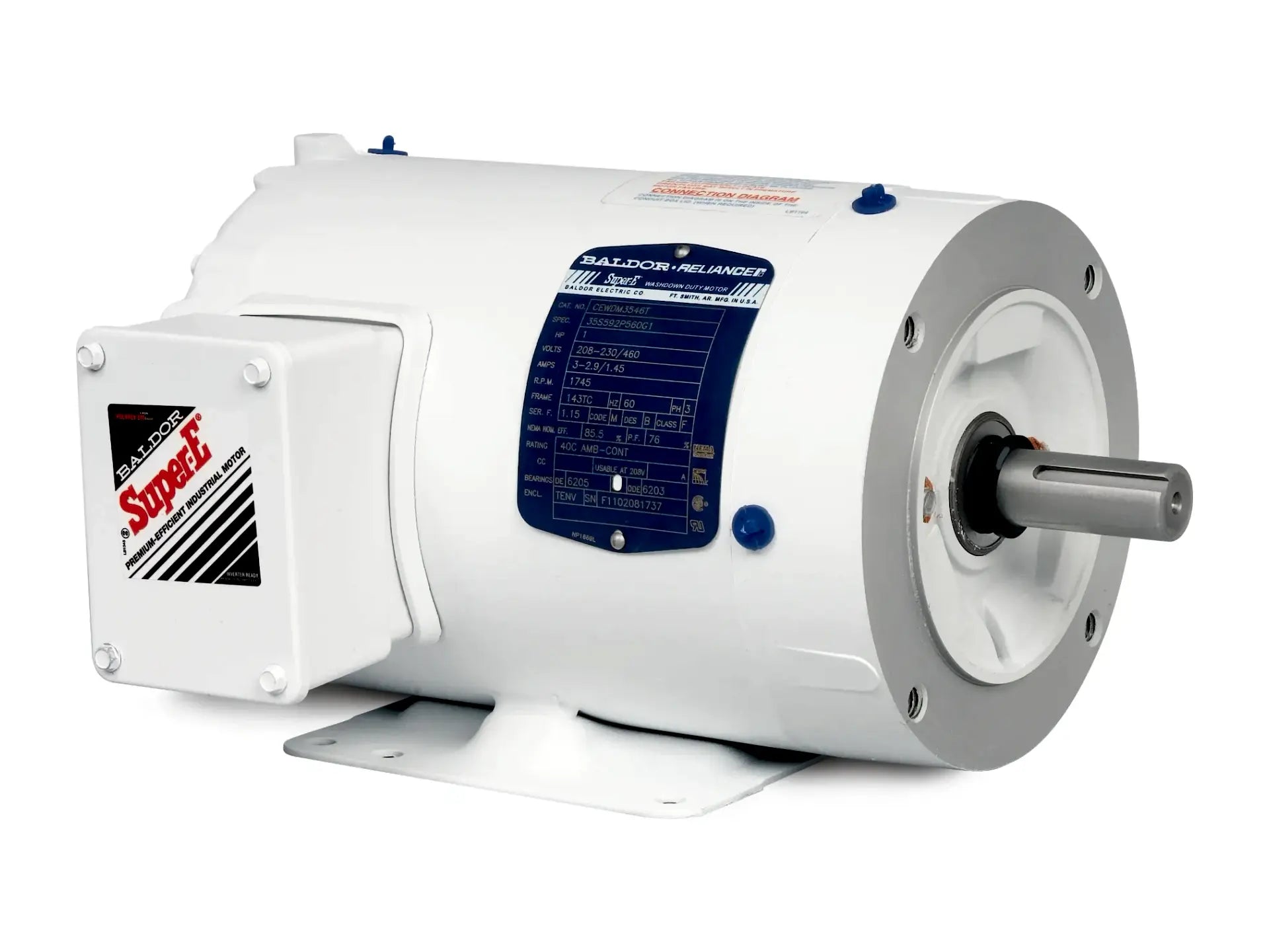Baldor CEWDM3554T, 1.5HP 1770RPM 3PH 60HZ 145TC Motor