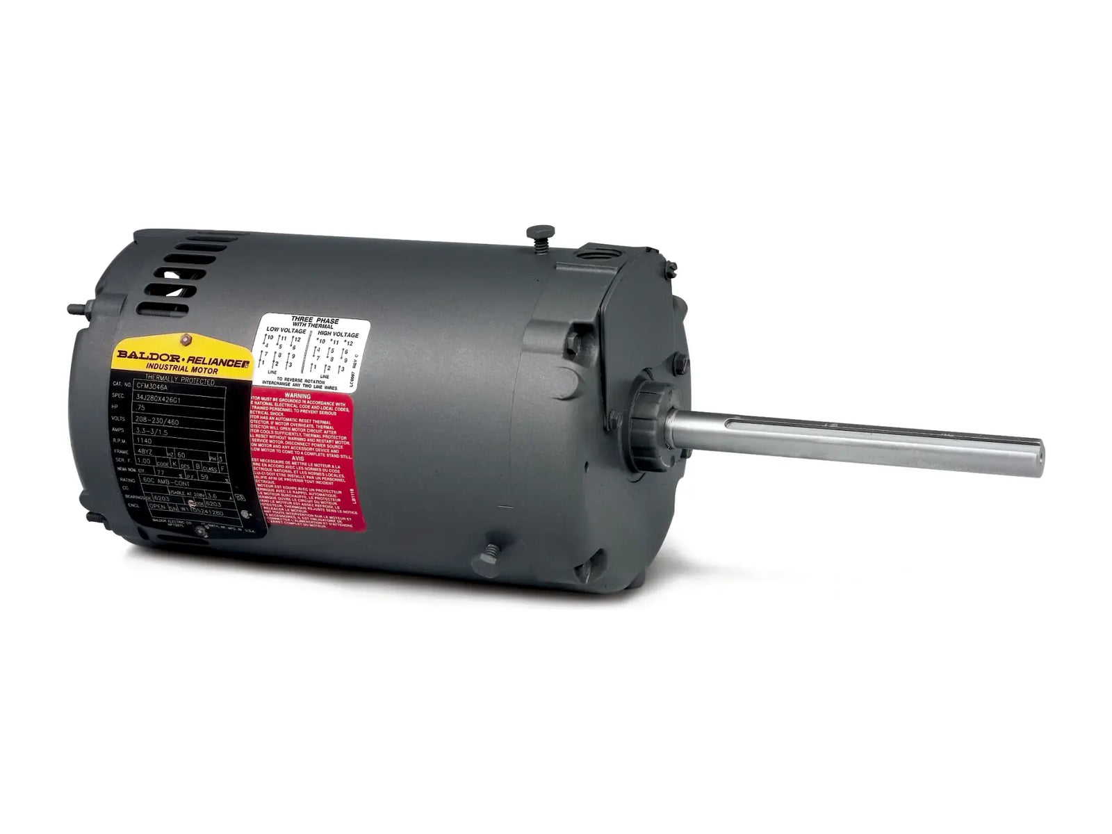 Baldor CFM3036A, 1/2 Hp, 1140 Rpm, 208-230/460 V Motor