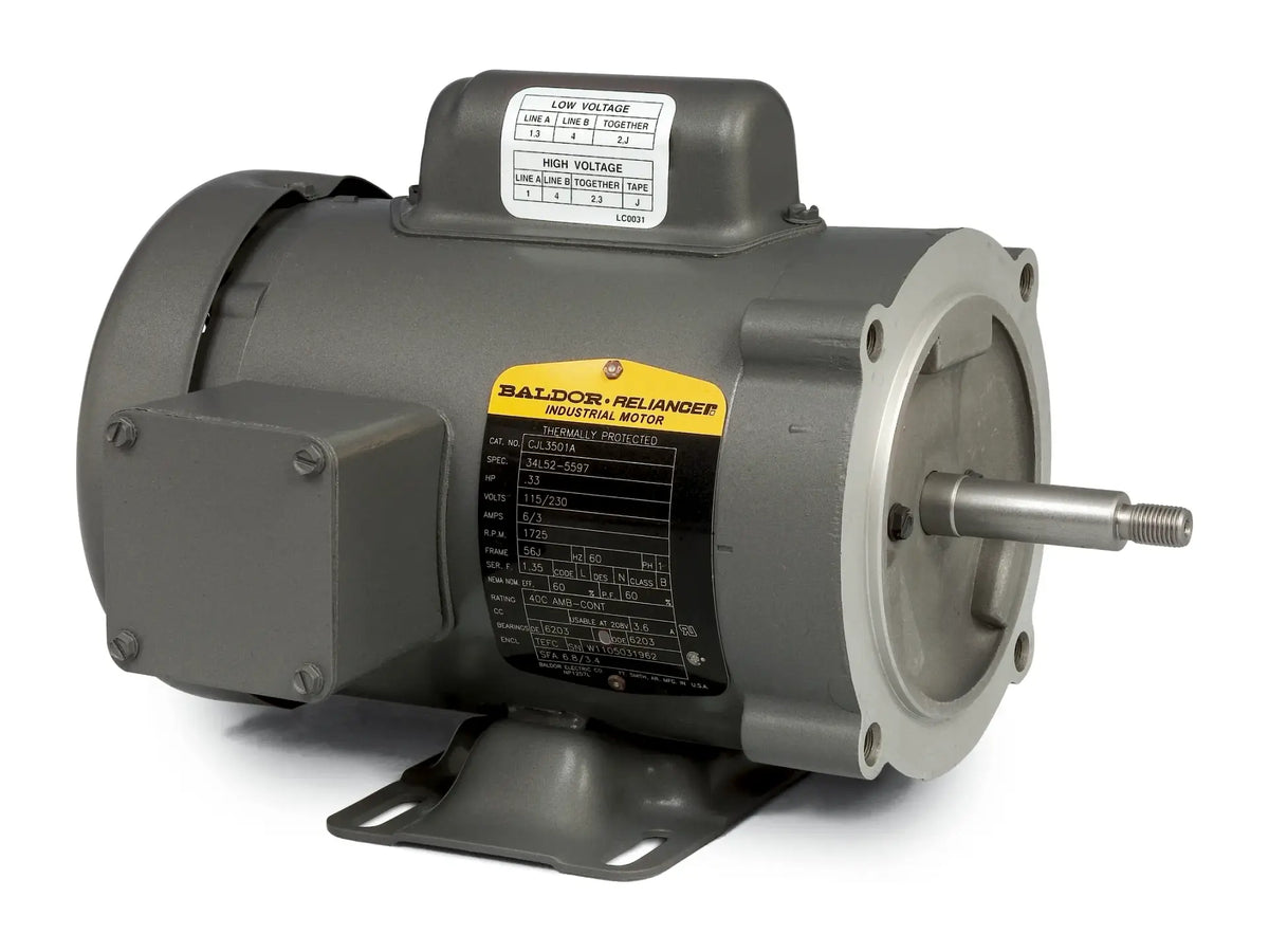 Baldor CJL3504A, 115/230V Single Phase Motor, .5HP 1725RPM
