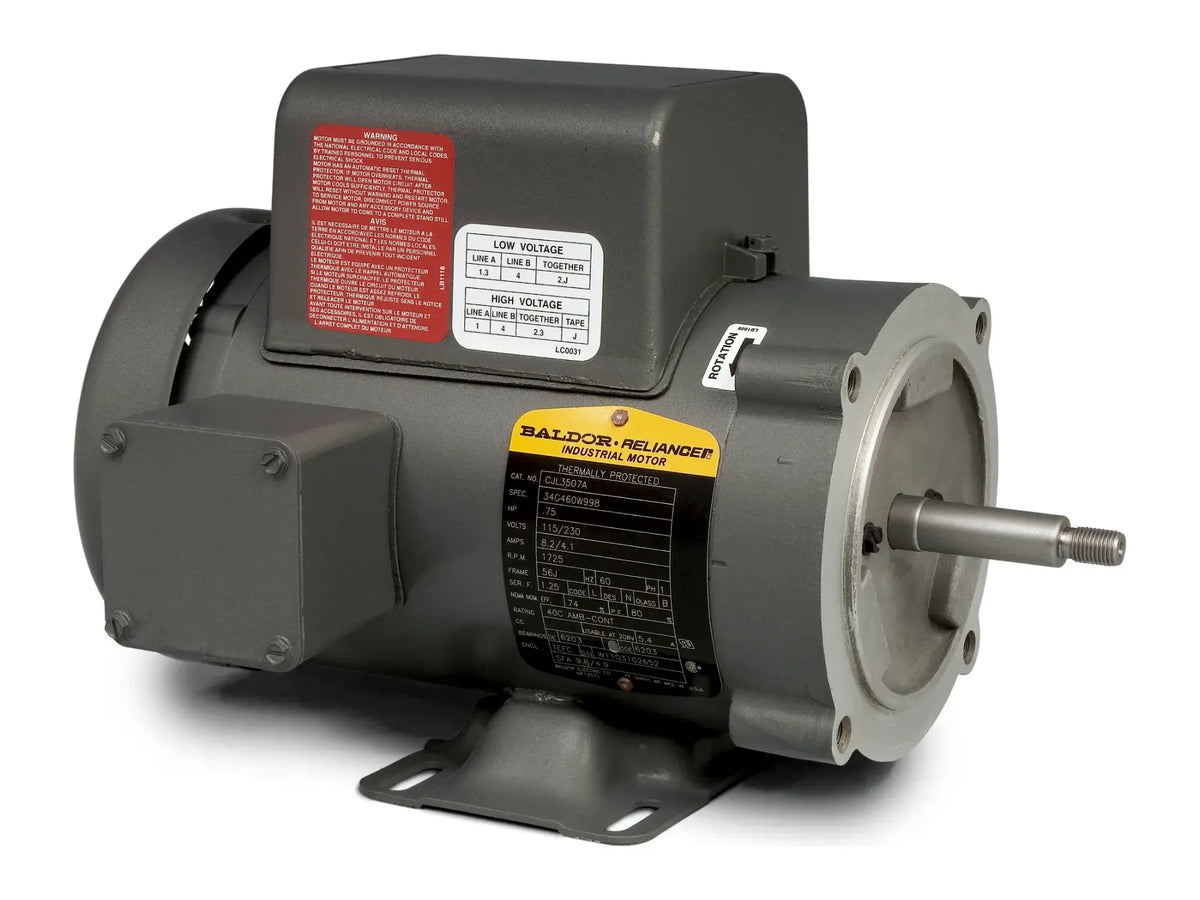 Baldor CJL3507A, .75 HP 1725 RPM 1 PH 60 HZ Frame 56J Motor
