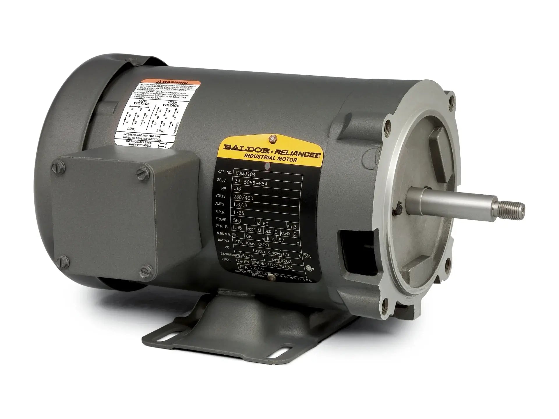 Baldor CJM3158, 3HP 3600RPM 56J ODP 3PH Motor