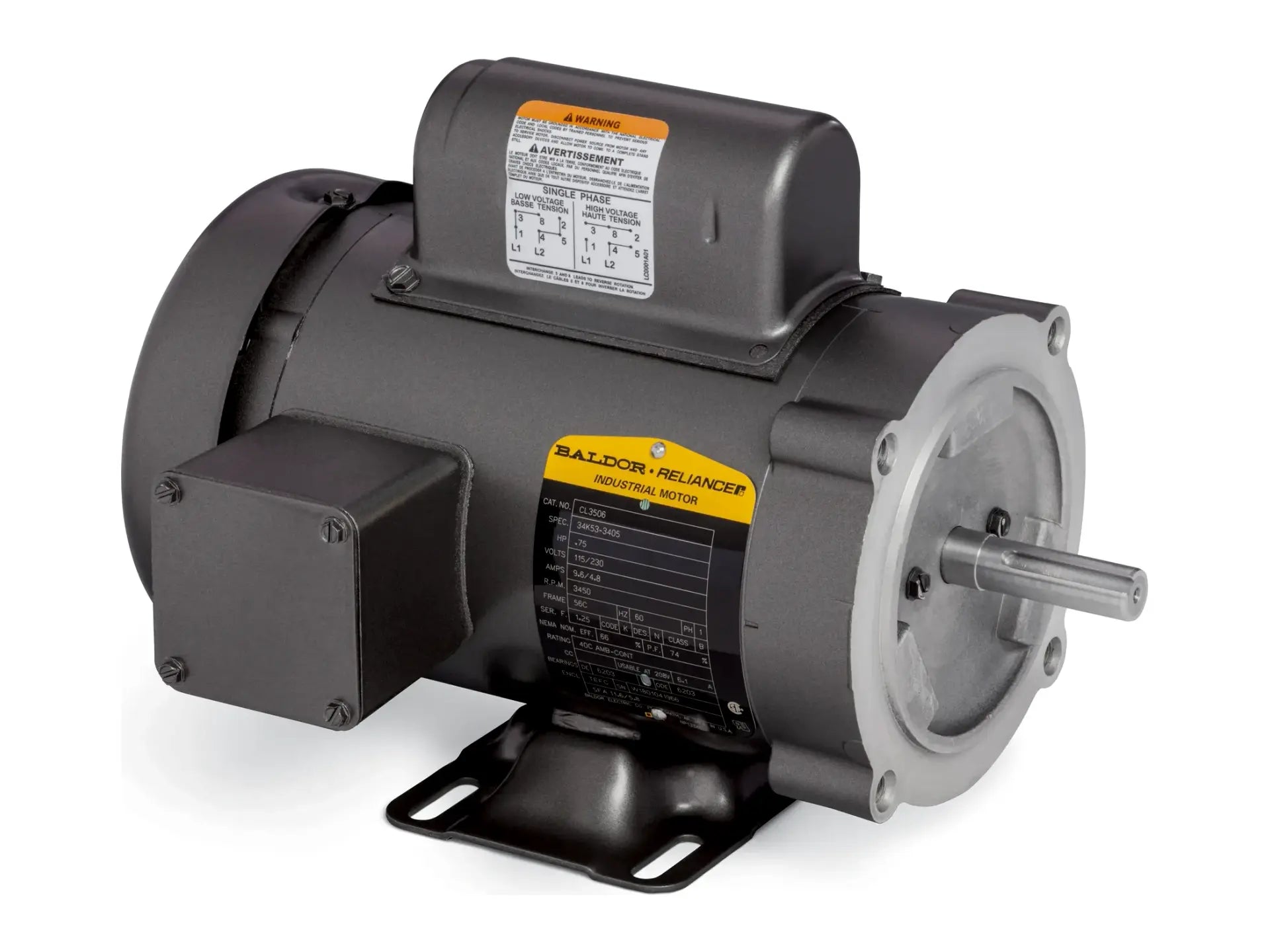 Baldor CL3507, Motor 3/4 Hp 1725 Rpm 115/230 Volt