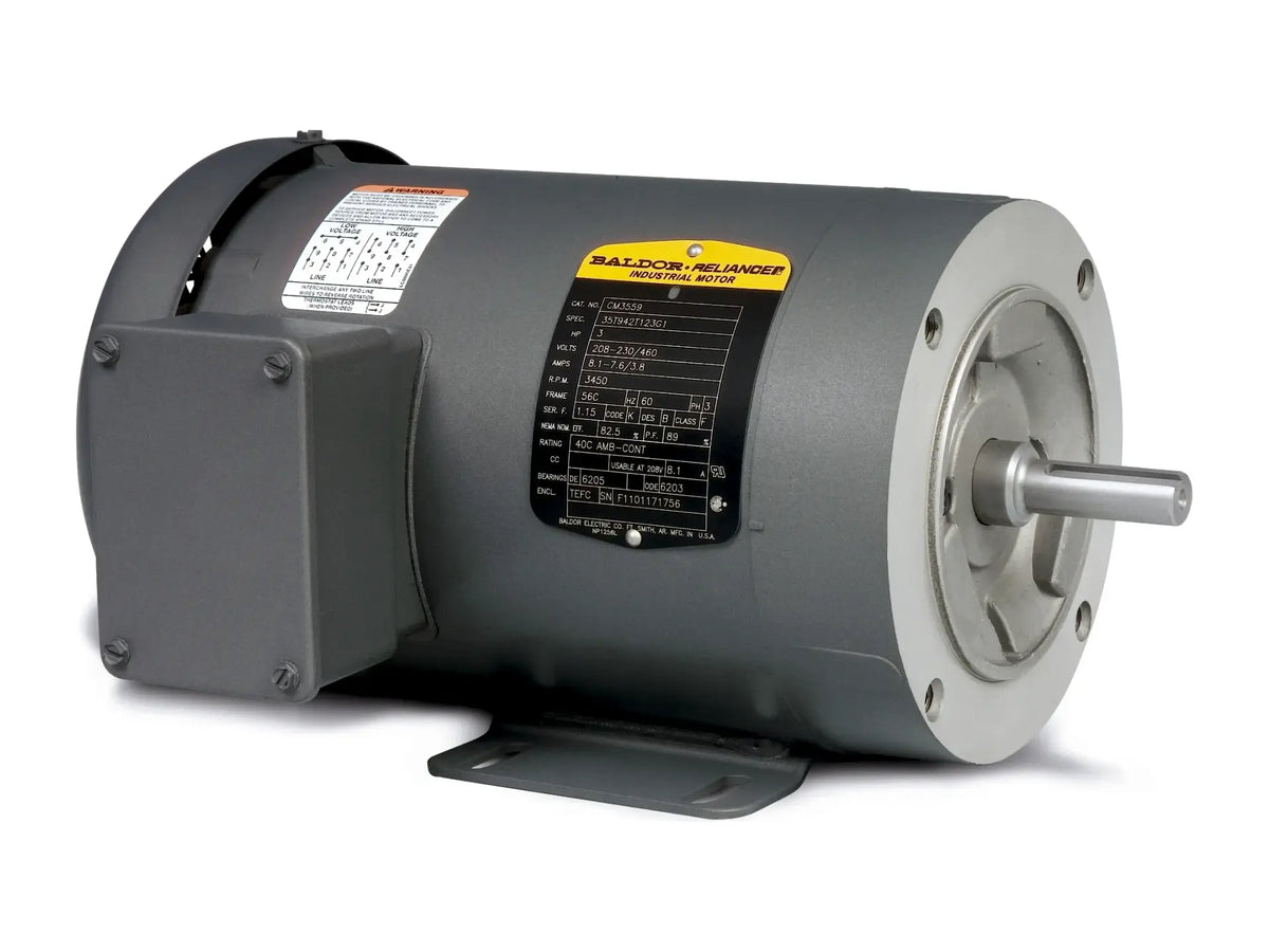 Baldor CM3537, Motor 0.5 Hp 3450 Rpm 3 Ph TEFC