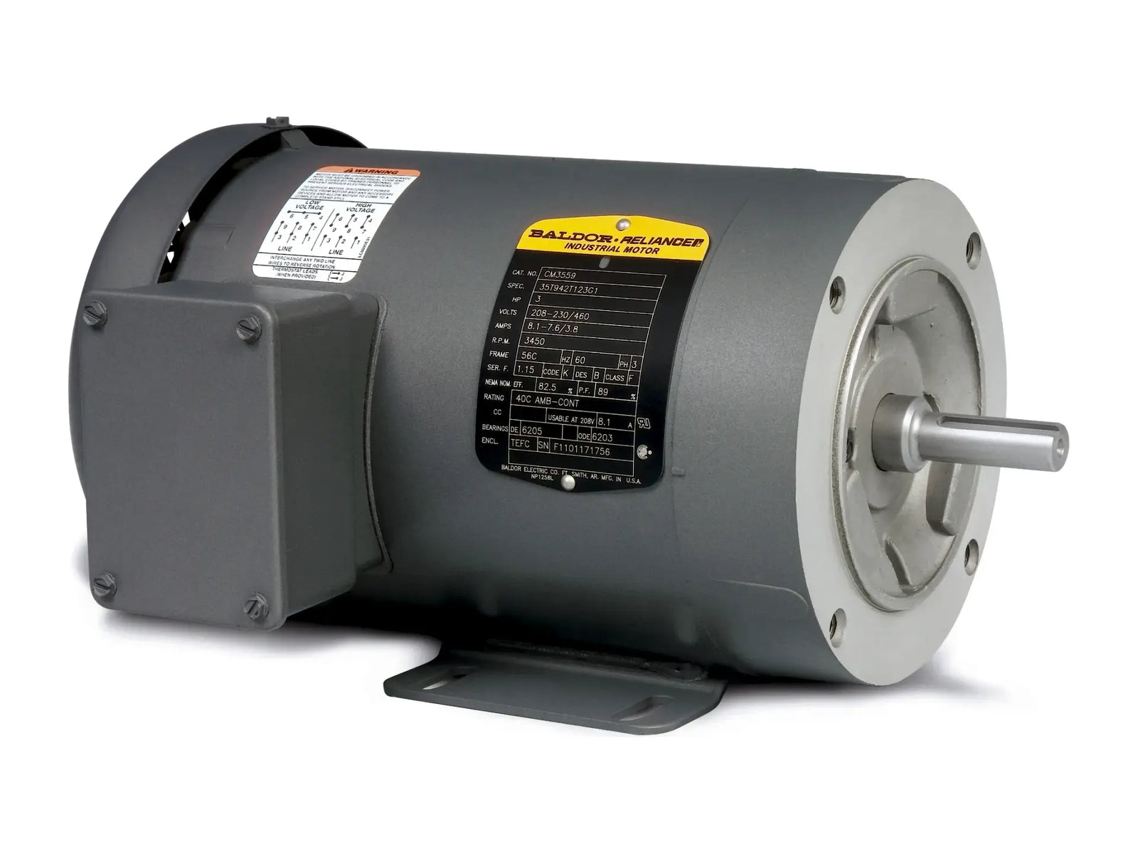 Baldor CM3541, Motor 3/4 Hp 3450 Rpm 230/460V