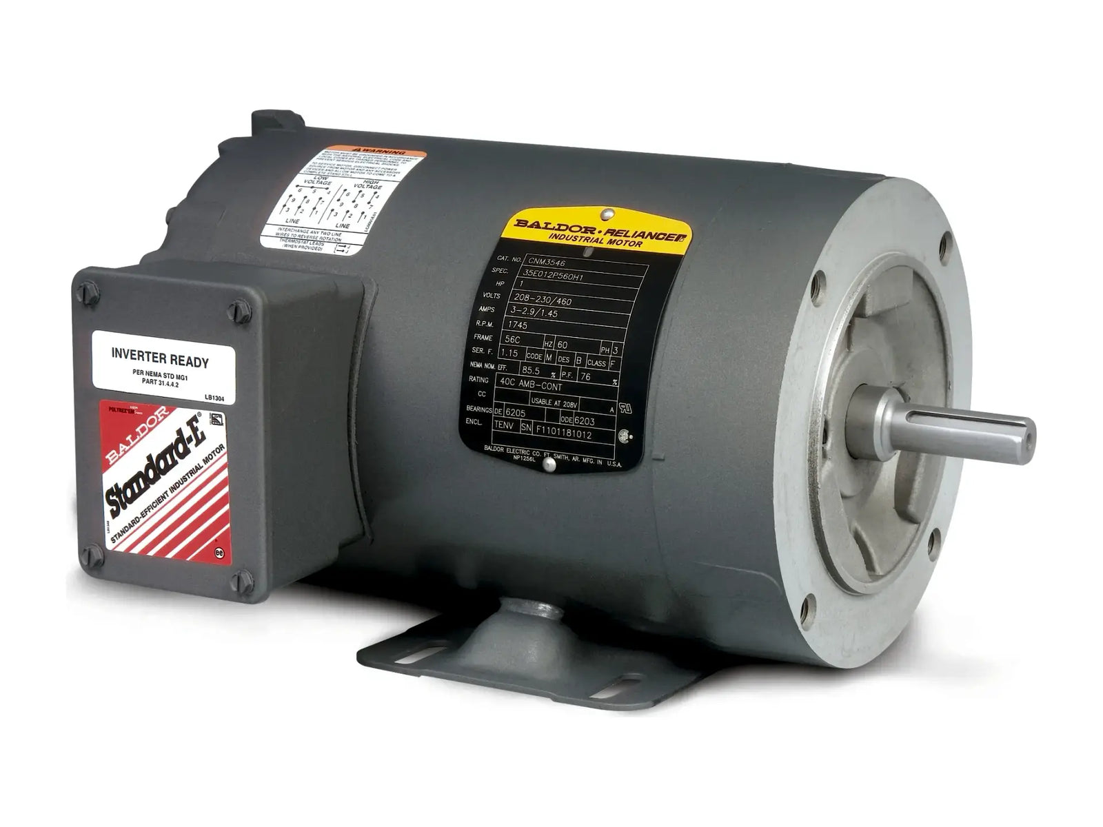 Baldor CNM3454/35, Motor 1/4 Hp 1750 Rpm 230/460V