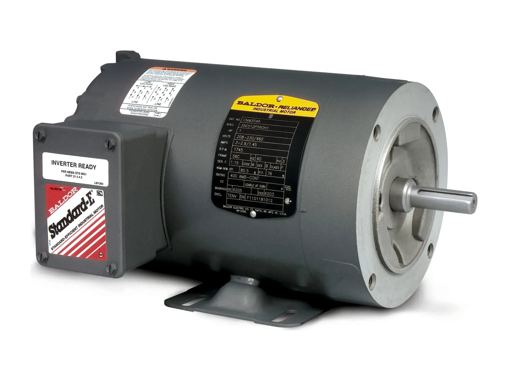 Baldor CNM3454/35, Motor 1/4 Hp 1750 Rpm 230/460V