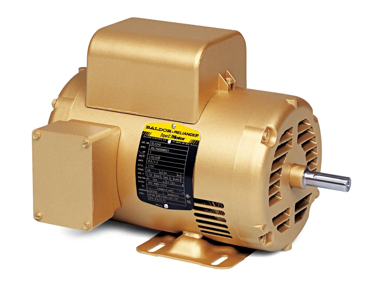 Baldor EL11304, 1/2HP 1725RPM Single Phase 56 Motor