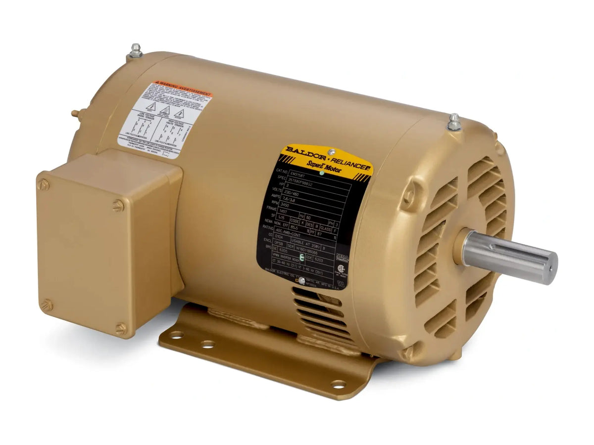 Baldor EM3158T, 230/460V 3 Phase 3 HP 3450 RPM Motor