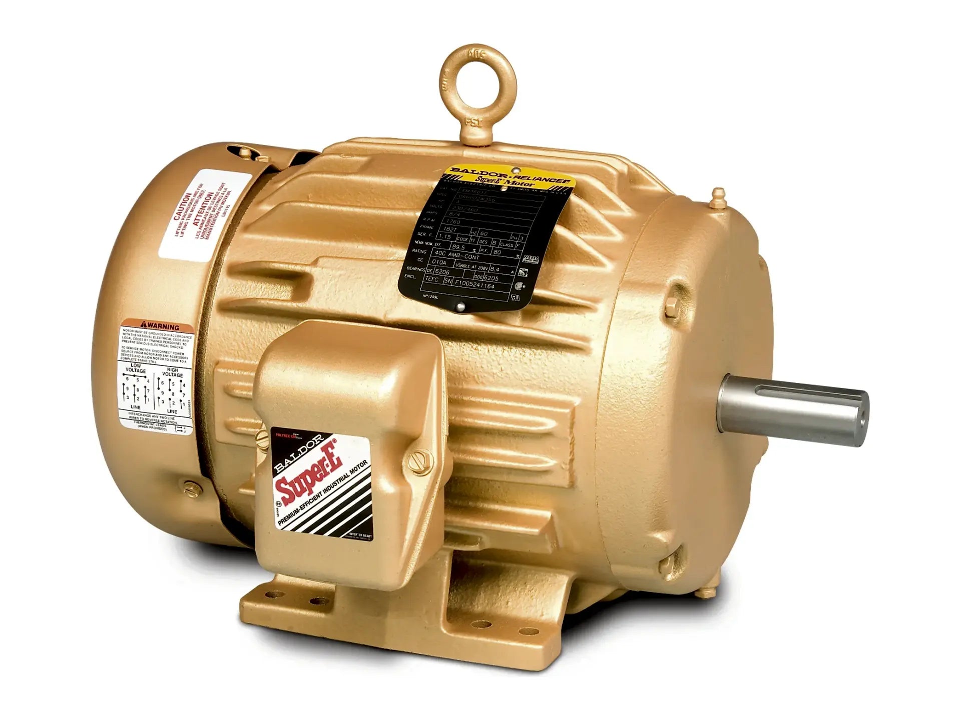 Baldor EM4106T-8, 20 HP, 3510 RPM, 3-Phase, 256T, 60Hz Motor