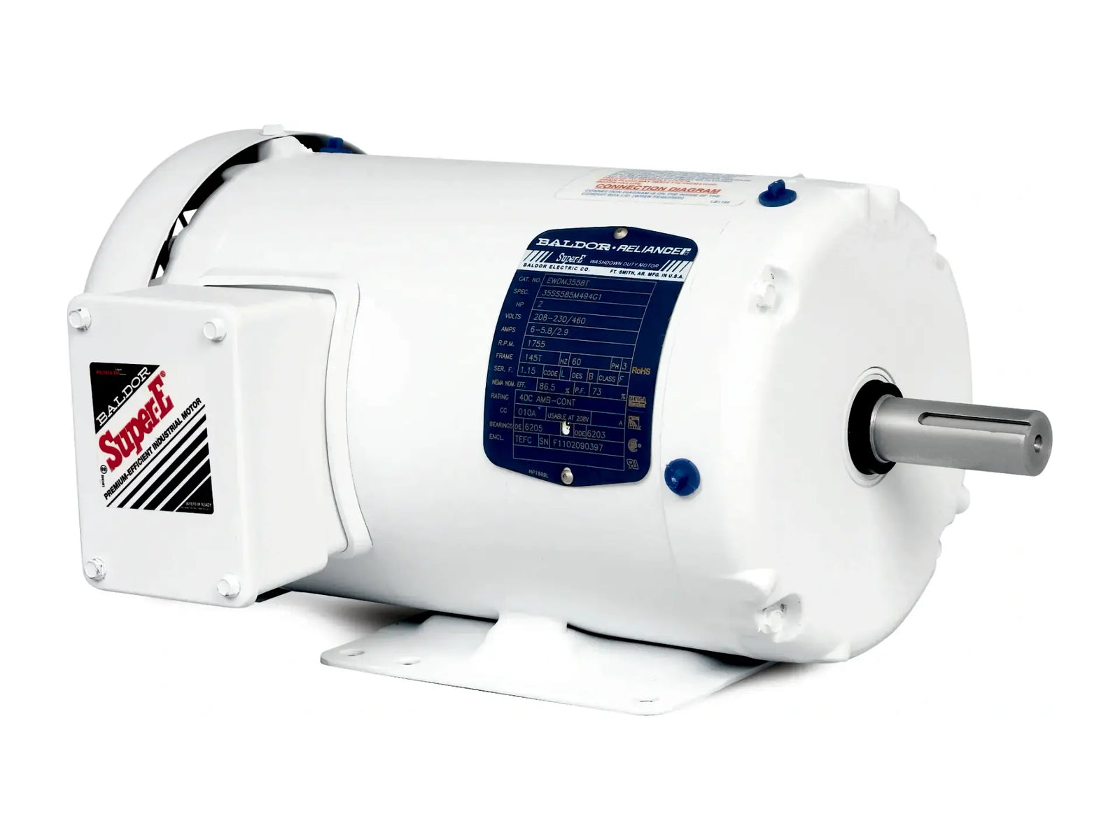 Baldor EWDM3615T, 5 HP, 1750 RPM, 3-Phase, 184T Motor