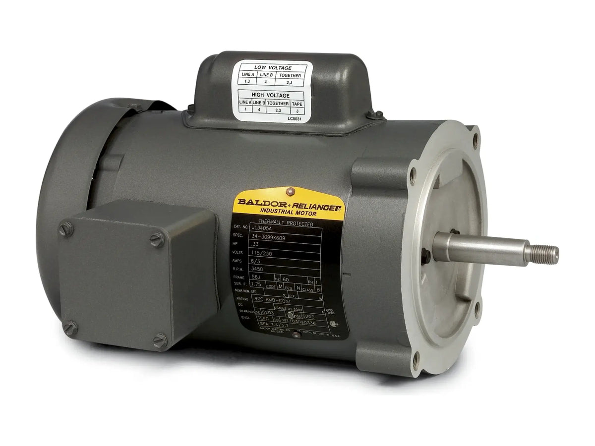 Baldor JL3507A, 3/4 HP 1725 RPM 115/230V 1 PH Motor