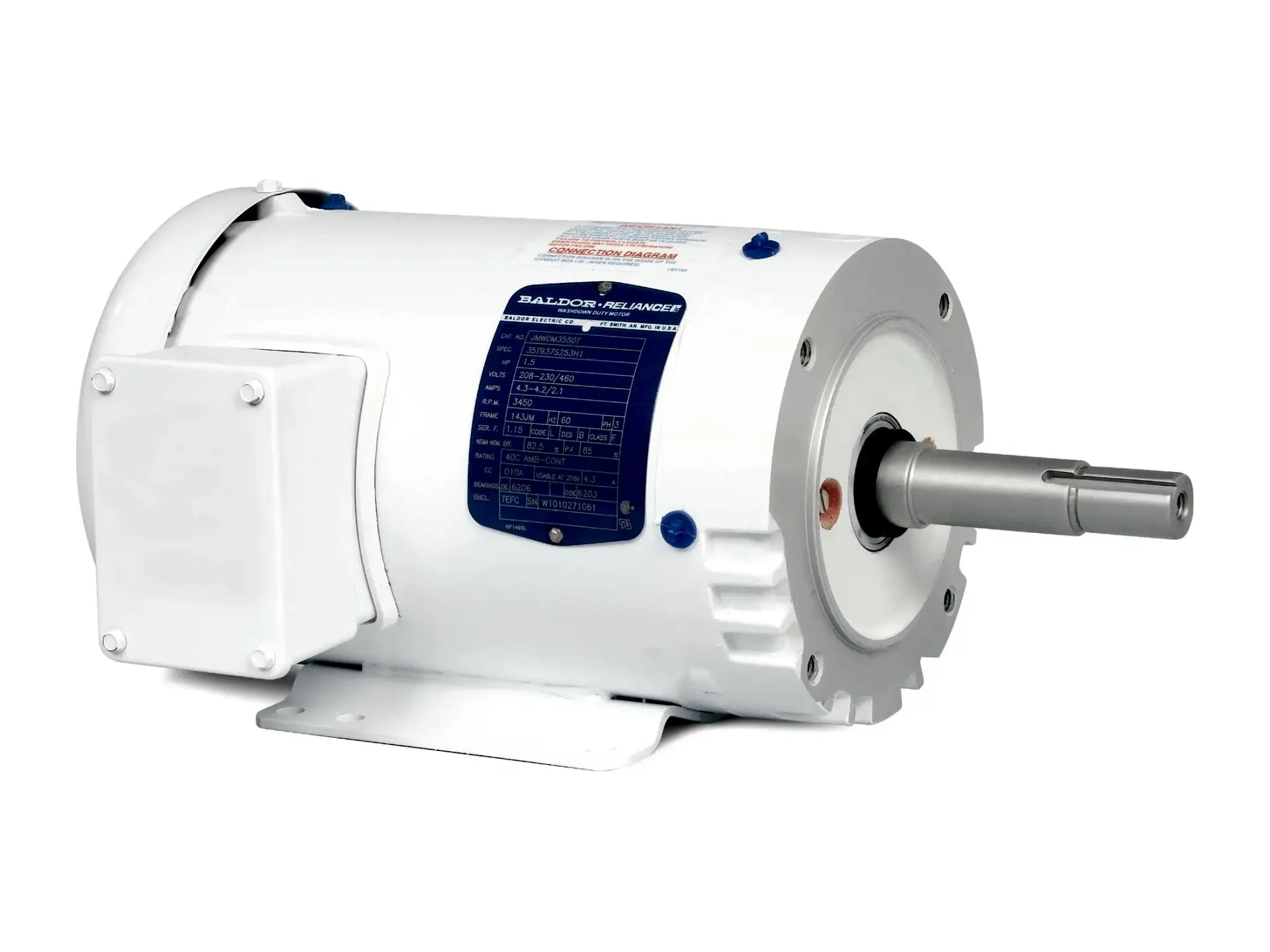 Baldor JMEWDM3611T, 3 HP, 1760 RPM, 3-Phase, 230/460 V Motor
