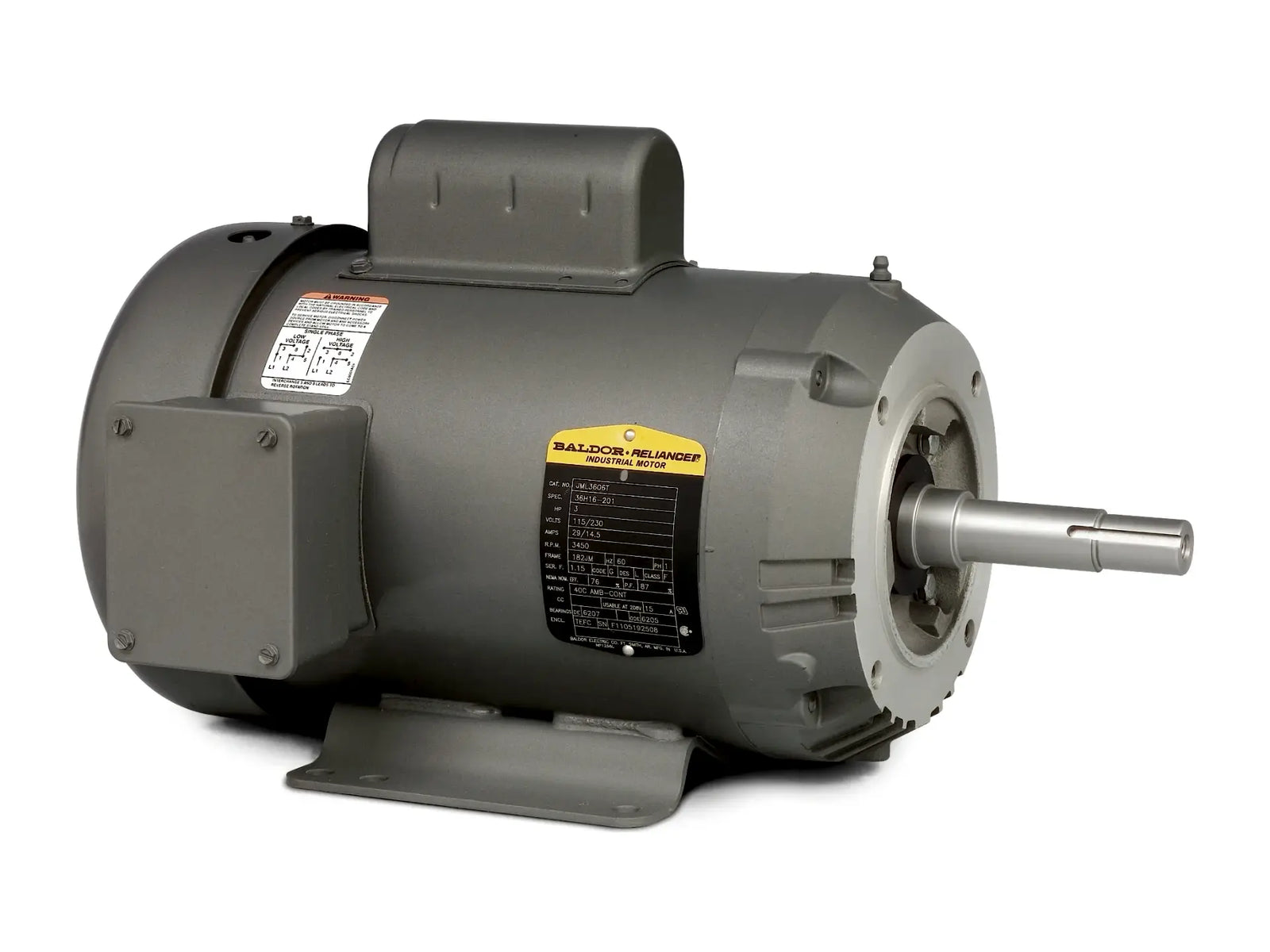 Baldor JML3606T, 3HP 3450RPM 115V-230V Single Phase Motor