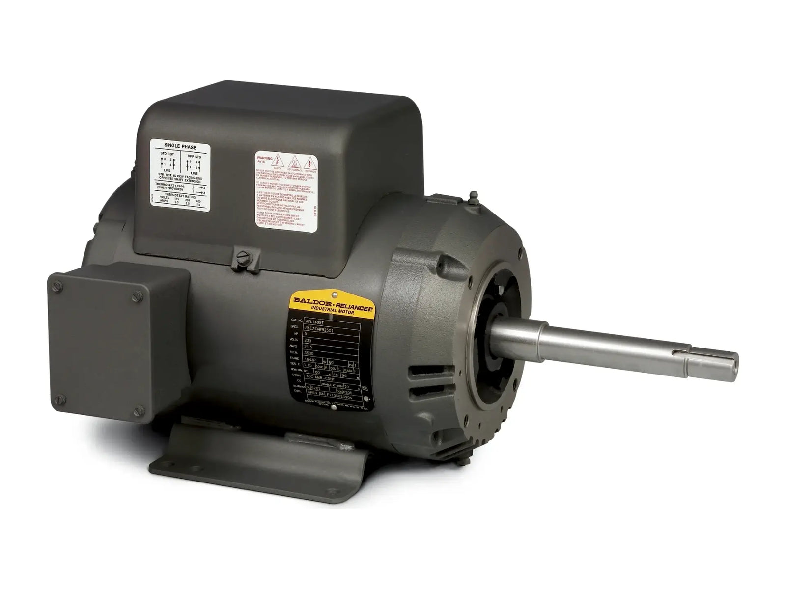 Baldor JPL1408T, 3 HP, 1725 RPM, 1-Phase, 60Hz, 184JP Motor