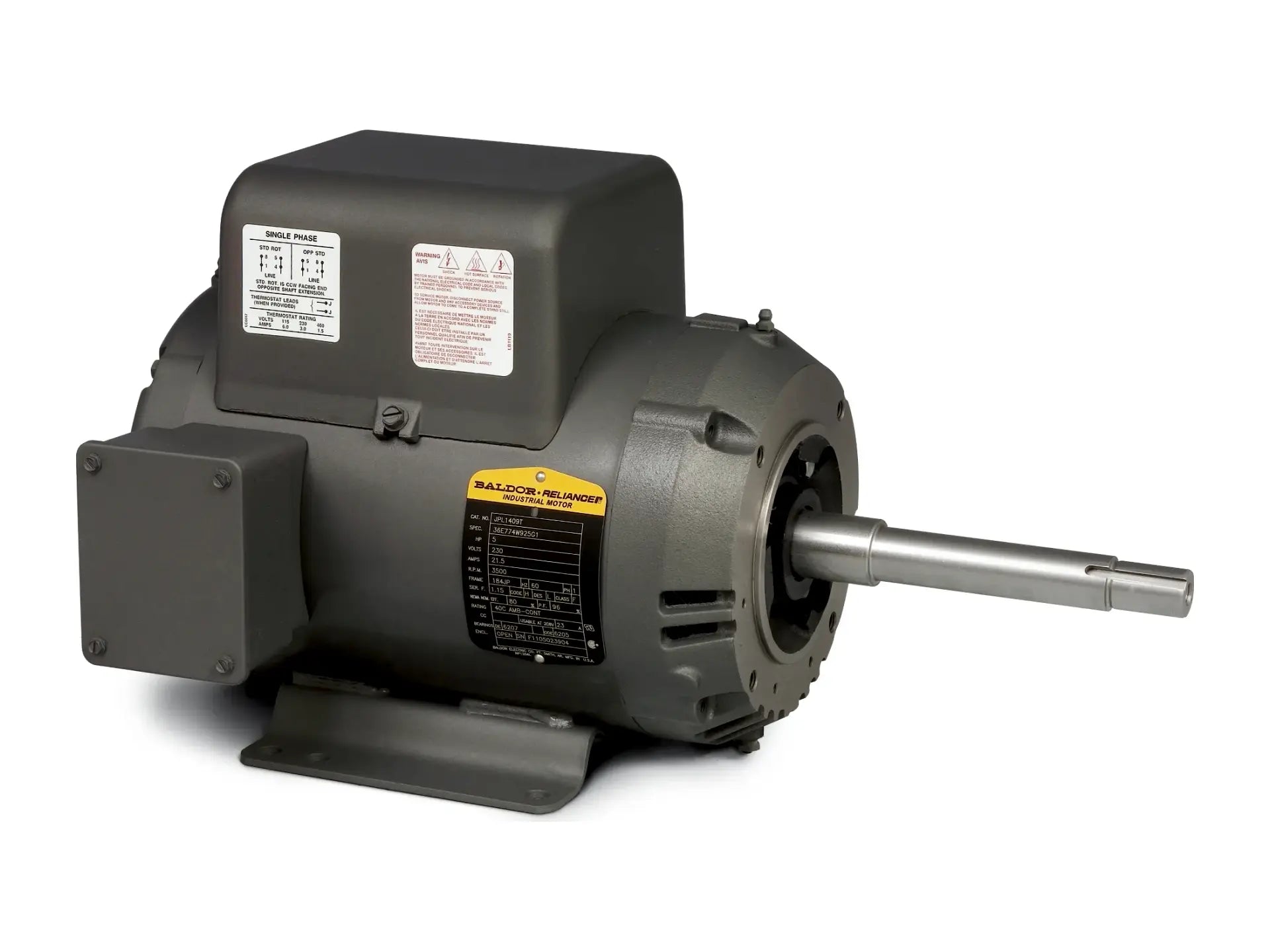 Baldor JPL1408T, 3 HP, 1725 RPM, 1-Phase, 60Hz, 184JP Motor