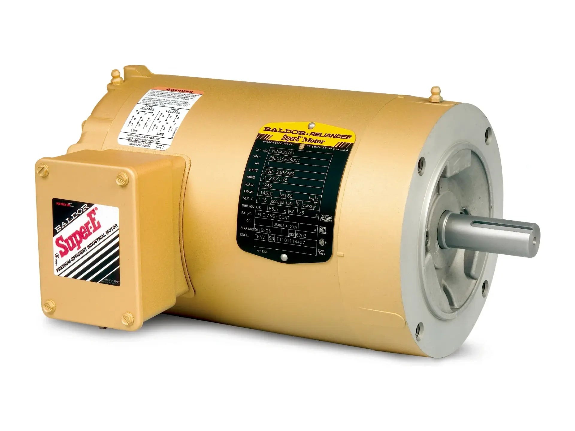 Baldor KENM3454, .25 HP 1785 RPM 3 PH 60 HZ 56 C Motor
