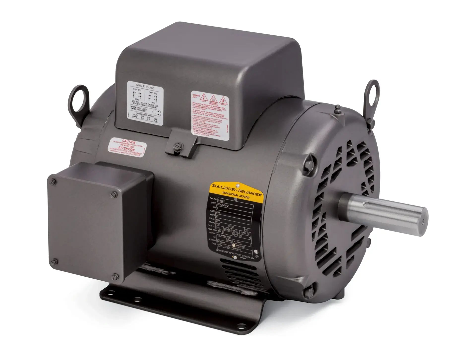 Baldor L1508T, Motor 5 Hp 1725 Rpm 230V Ac Frame 213T