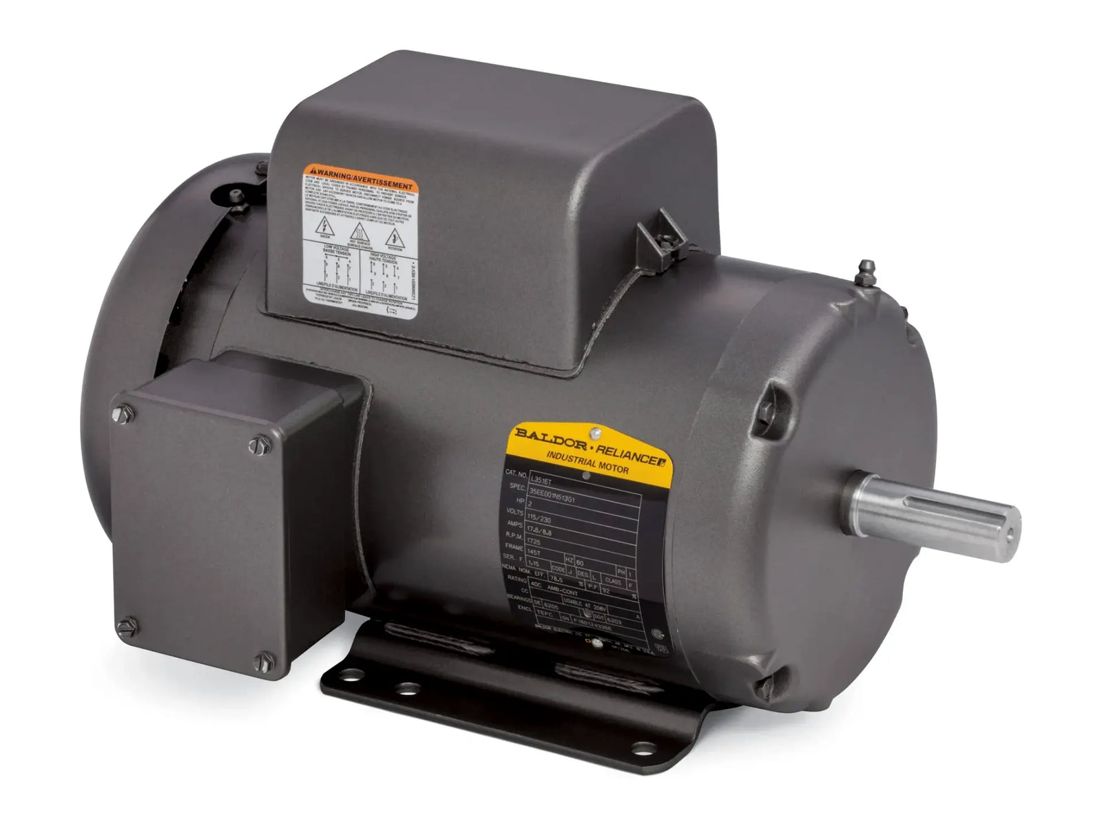 Baldor L3515T, Motor 2 Hp 3450 Rpm 115/230V Frame 145T