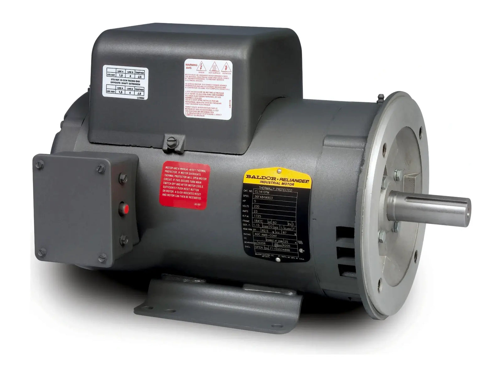 Baldor PCL1322M, 115/230V 1800RPM 2HP Motor