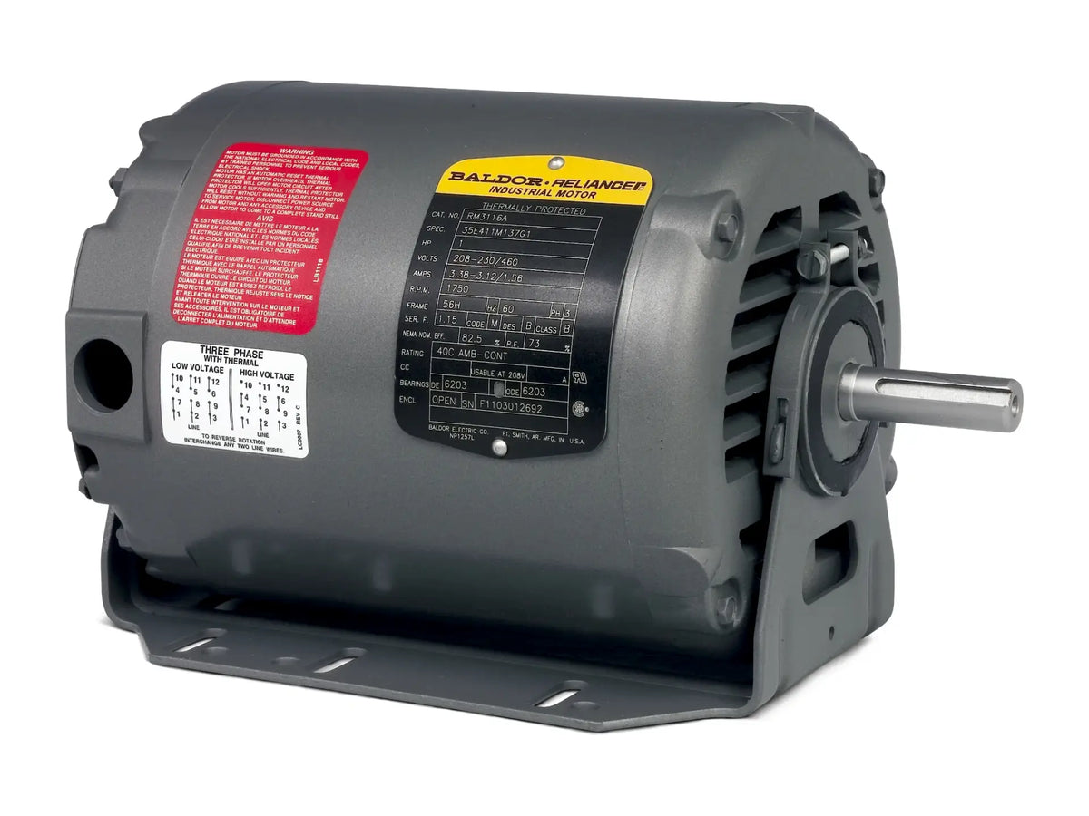 Baldor RM3112A, 3/4HP Motor 1725RPM 230/460V 3Ph
