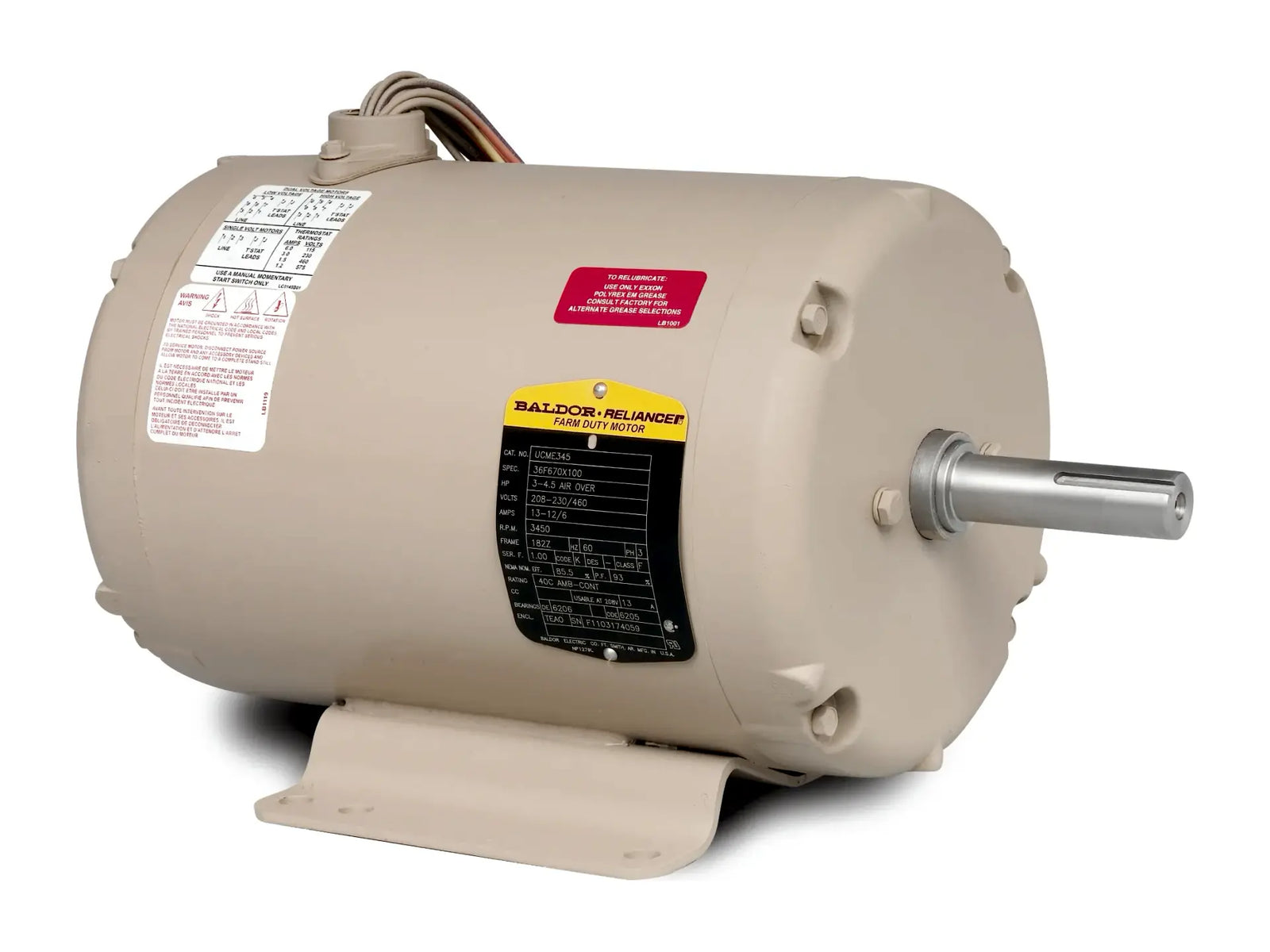 Baldor UCME153, 1.5-3 HP 3450 RPM 3 PH 143 TYZ Motor