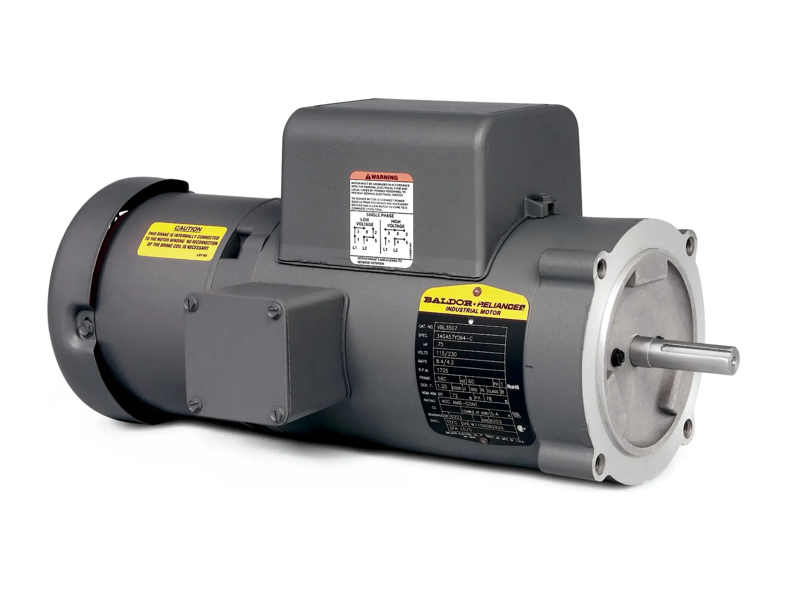 Baldor VBL3507, .75 HP, 1725 RPM, 1-Phase, 60Hz
