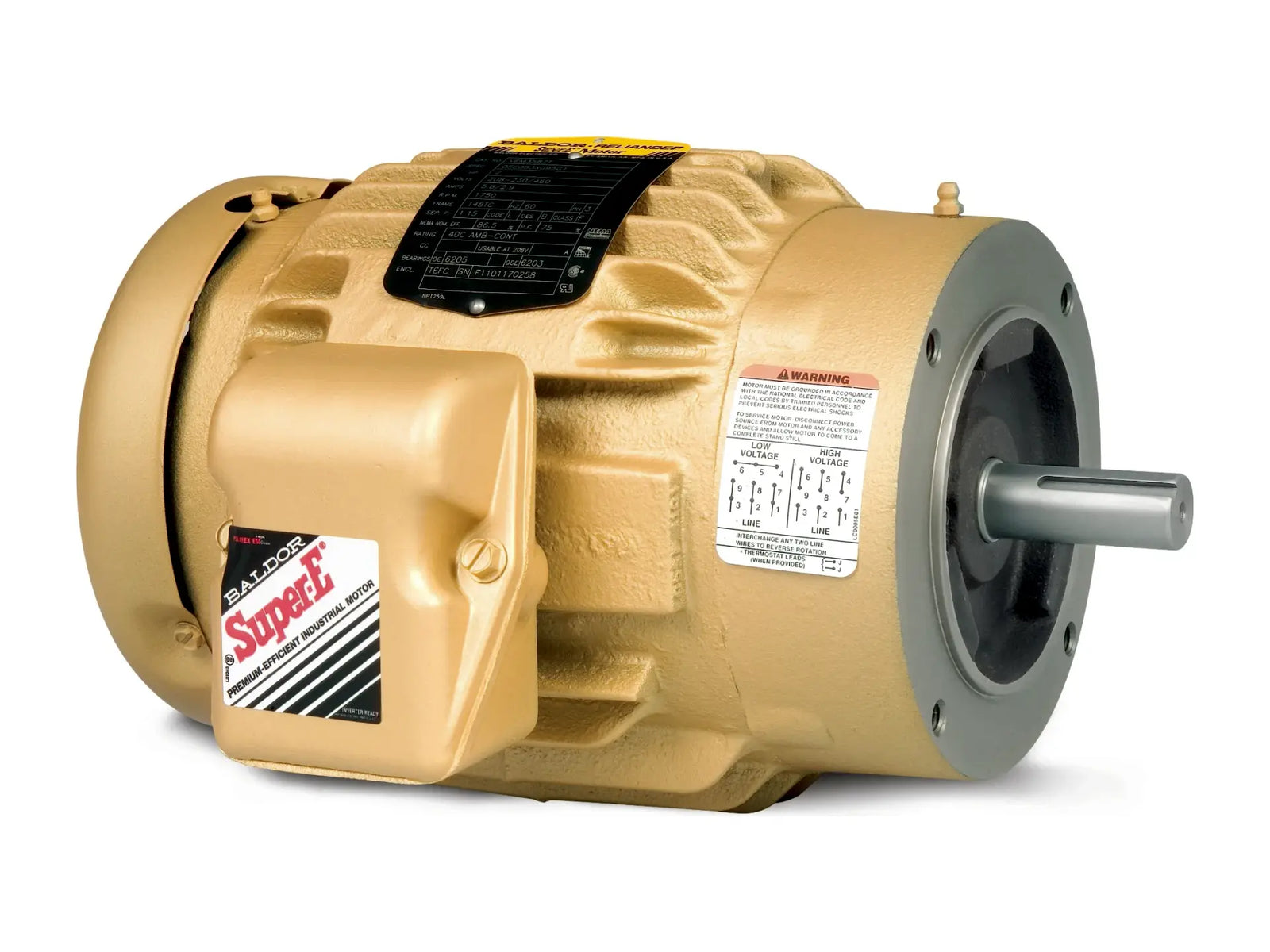 Baldor VEM3584T, 1 1/2 Hp, 1765 Rpm, 208-230/460 V Motor