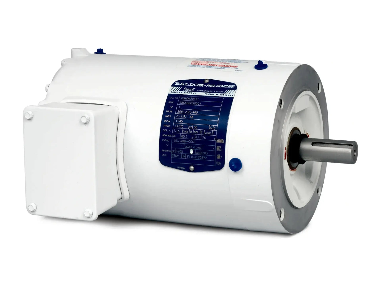 Baldor VEWDM3546, 1HP, 1770RPM, 3PH, 60HZ, 56C Motor