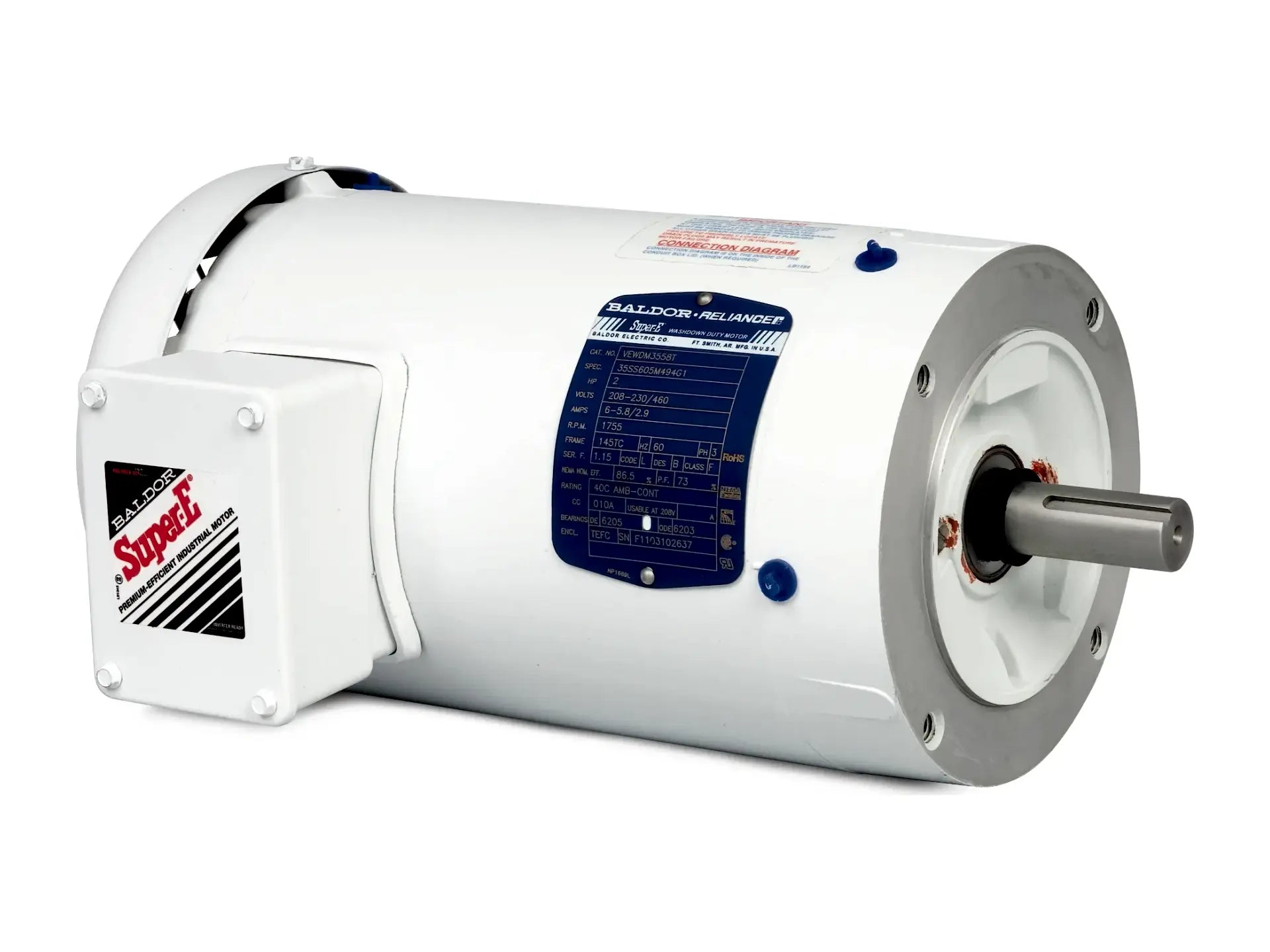 Baldor VEWDM3615T, 5 HP, 1755 RPM, 460V, 184TC Motor