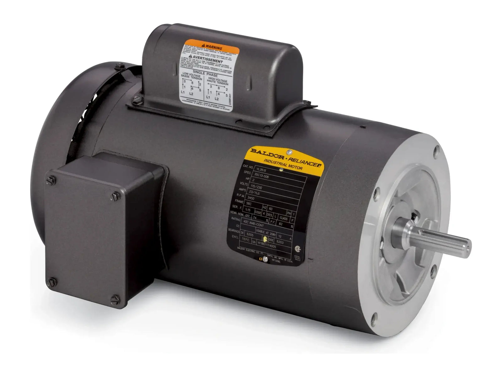Baldor VL3508, Motor 3/4 Hp 1140 Rpm 115/230V