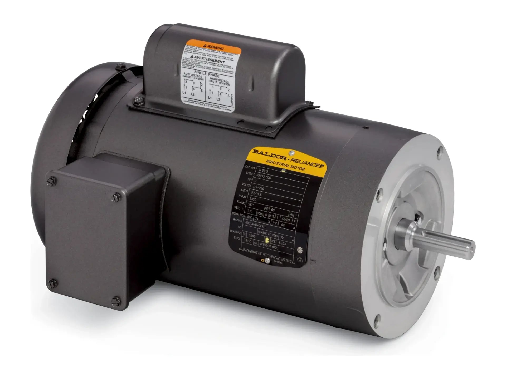 Baldor VL3508, Motor 3/4 Hp 1140 Rpm 115/230V