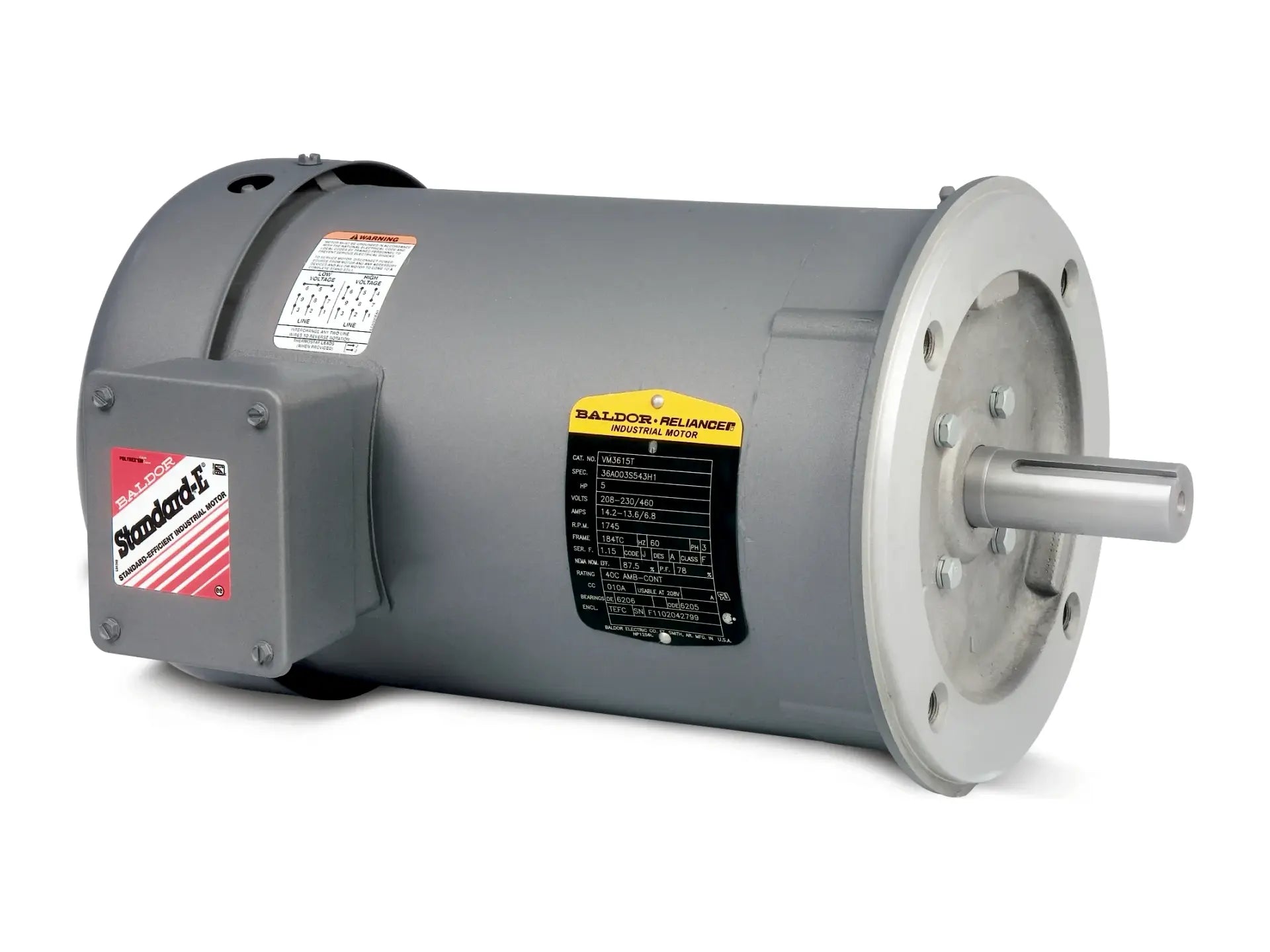 Baldor VM3534, .33 HP 230/460V 3 PH 1725 RPM Motor