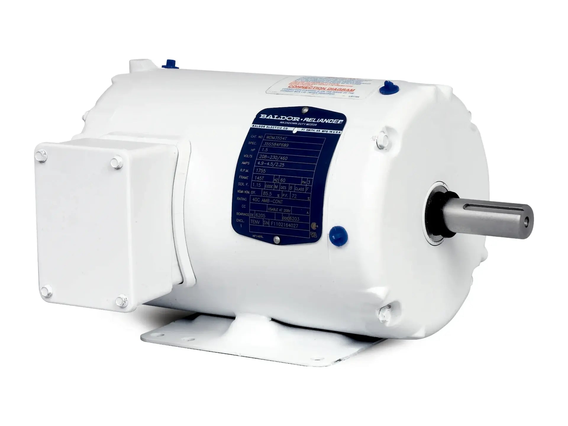 Baldor WDM3542, 3/4 Hp 230/460V 3 Phase 1750 Rpm Motor