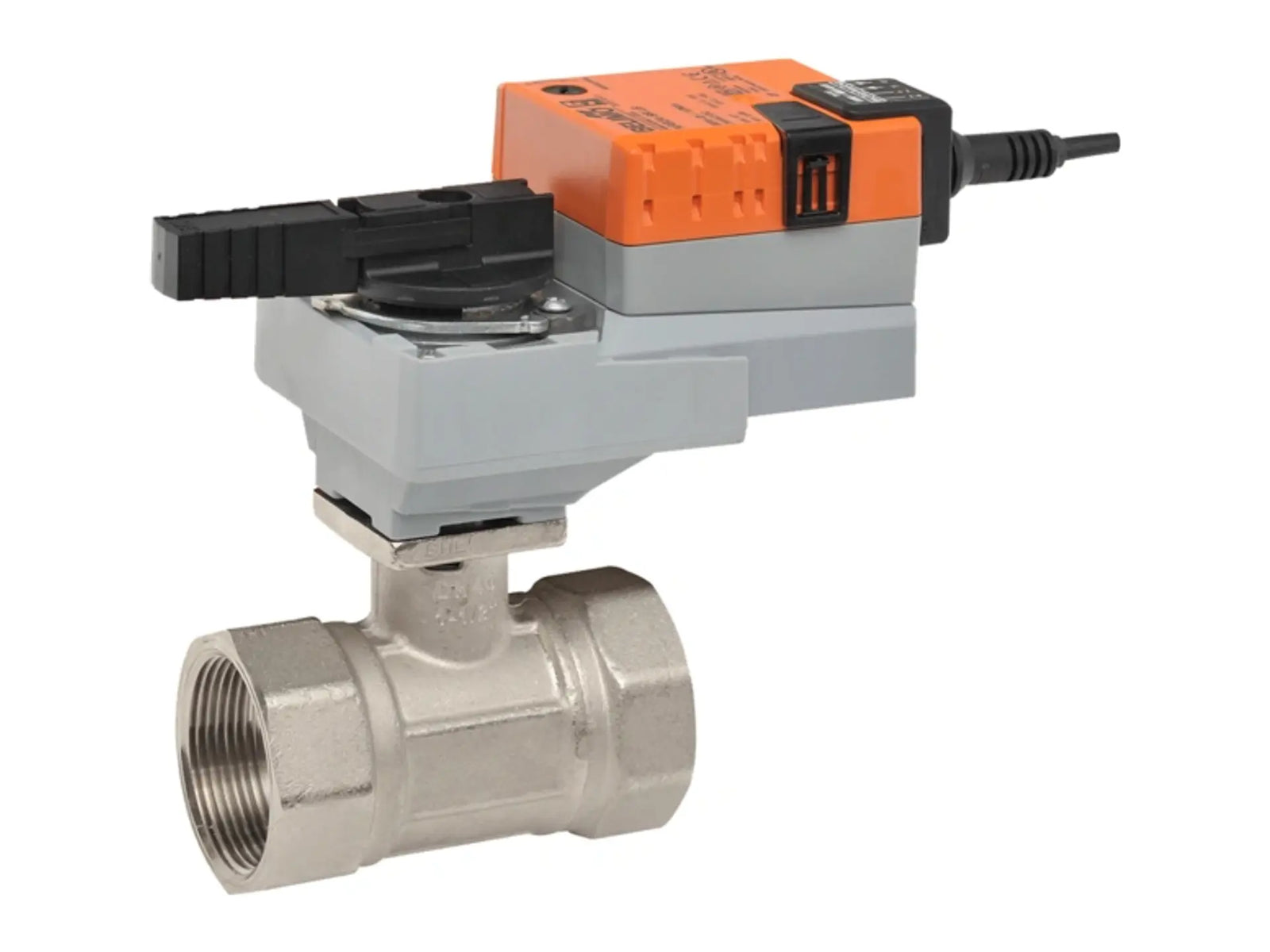 Belimo B240+NRQX24-MFT, 1.5" NPT Valve, 37 Cv Stainless Steel, 24V NSR Prop