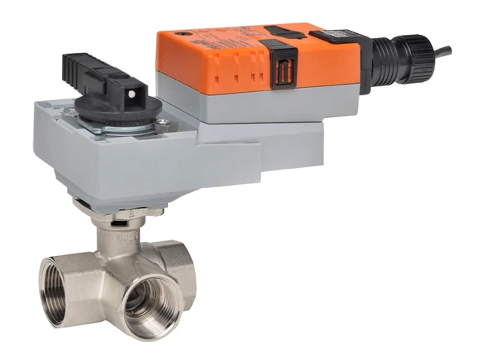 Belimo B332L+NRX24-MFT, 1 1/4" Valve, 3-Way Modulating, Cv34 Flow Rate, Non-Spring Return Actuator