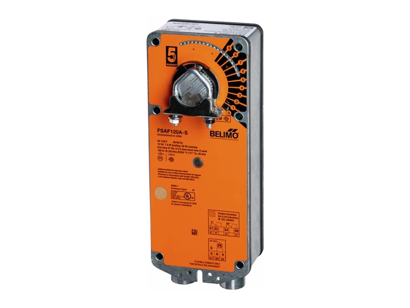 Belimo FSAF120A-S, 120V ON/OFF SR Actuator with 180 in-lb Torque