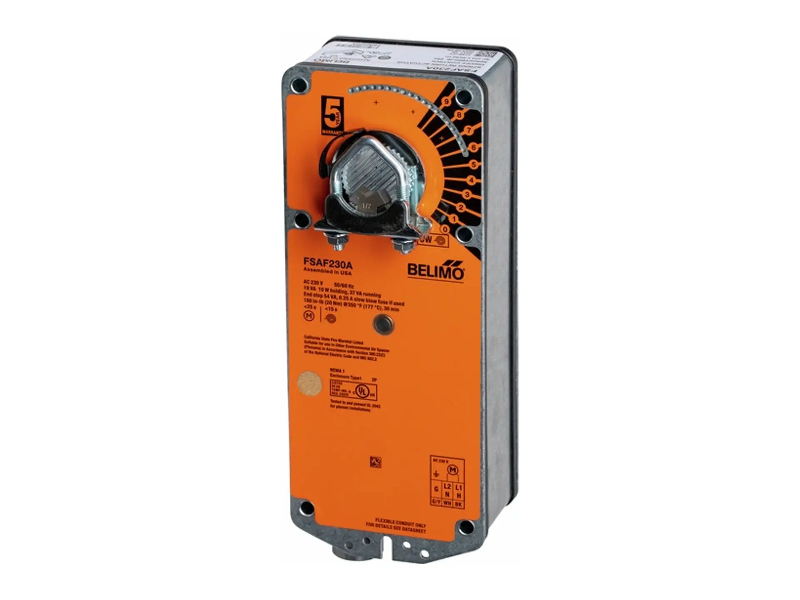 Belimo FSAF230A, 230V ON/OFF Actuator, 180 in-lb SR