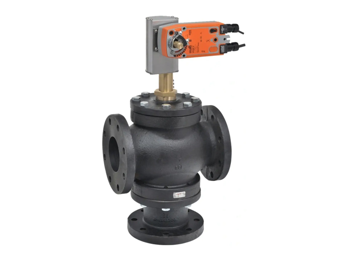 Belimo G780+AFX24-MFT-X1, 3" Flange, 3W Mixing Valve, 85 Cv, 24V AC/DC Motor