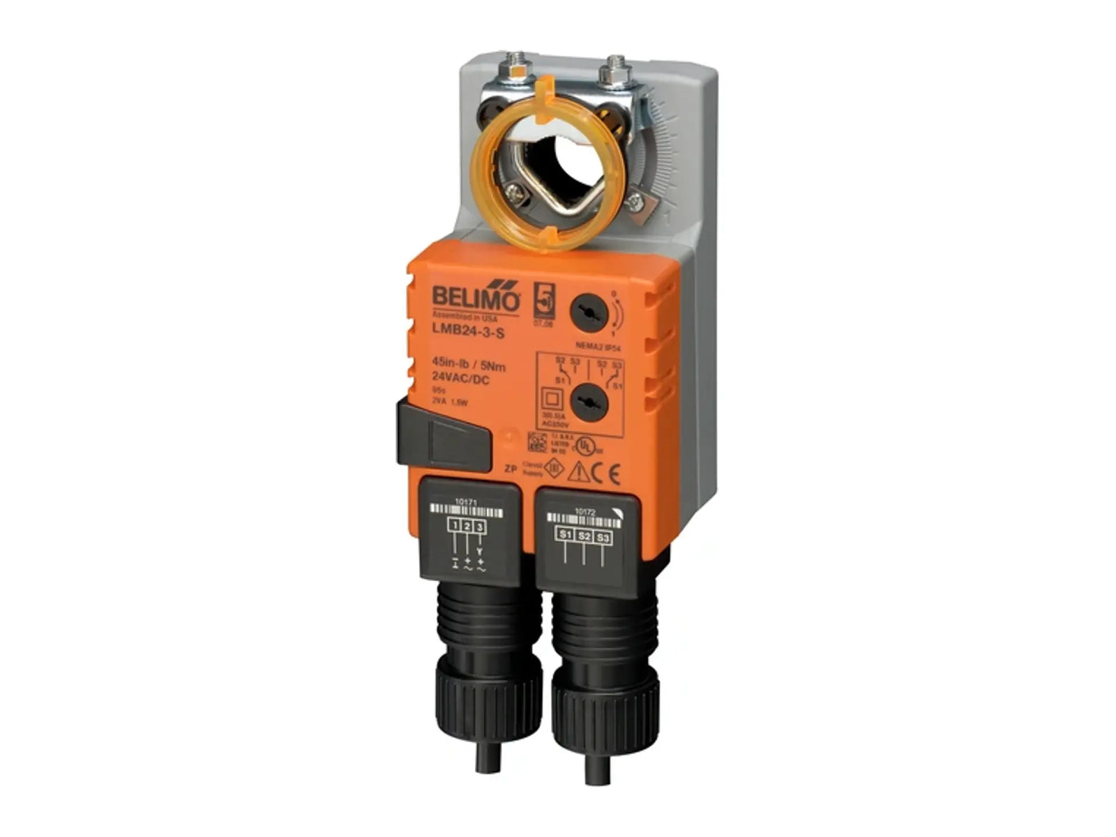 Belimo LMB24-3-S, 24V Non-Spring Return, 45 in-lb, ON/OFF/FLT AUX