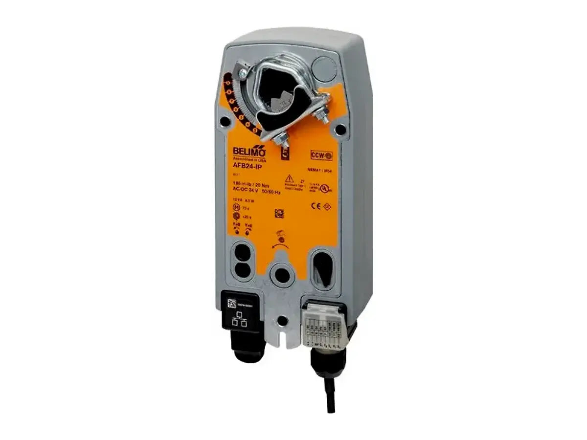Belimo AFB24-IP, Damper Actuator, 180 In-Lb [20 Nm], Spring Return, AC/DC 24 V, Bacnet IP Modbus TCP