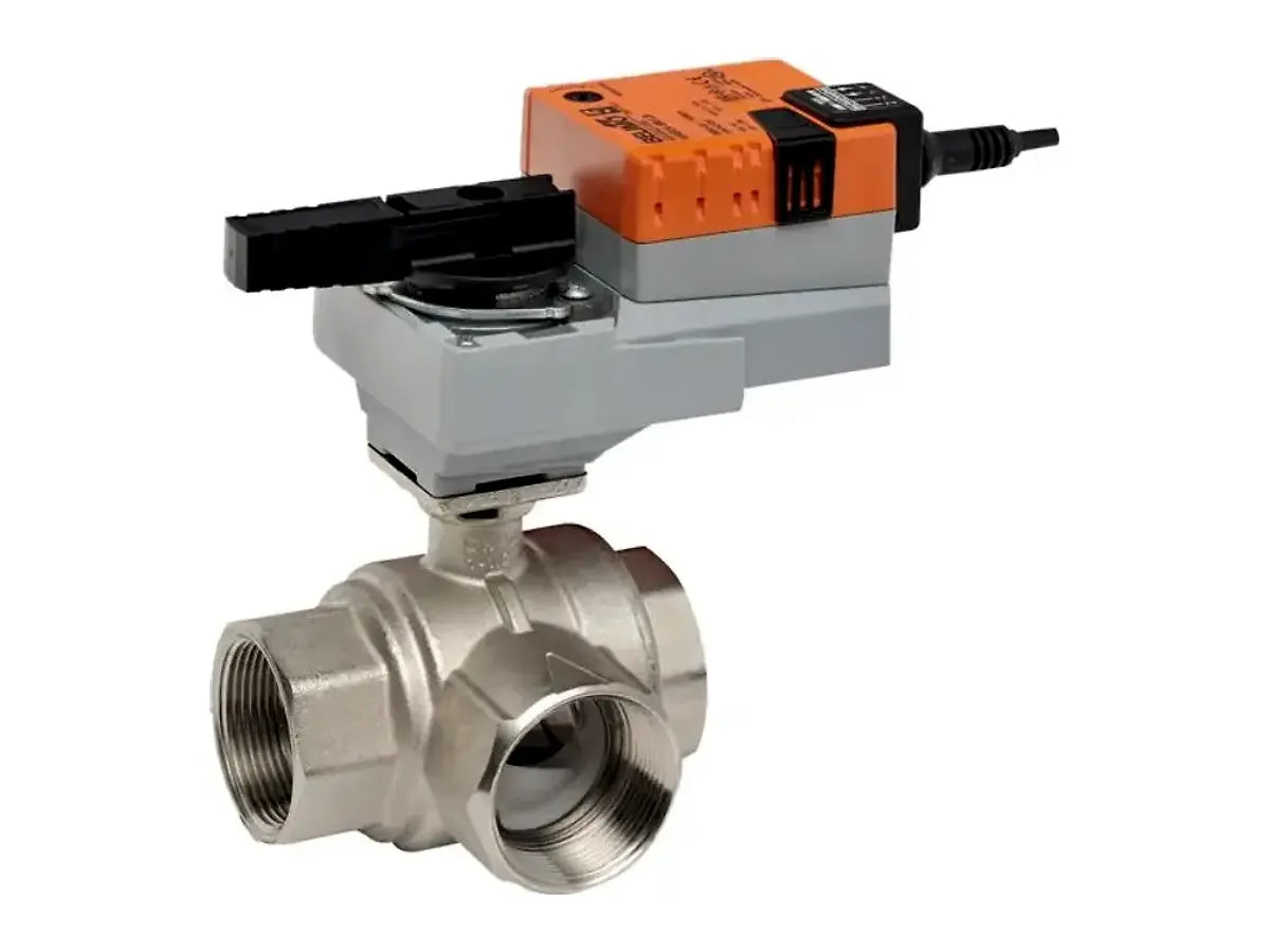 Belimo B311+LRQX24-MFT, Characterized Control Valve (CCV) 1/2" 3-Way, Cv 1.9, Actuator, AC/DC 24 V