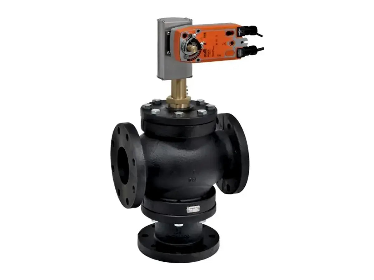 Belimo G7100D+AFBUP-S-X1, Globe Valve, 4" Flanged, 3-Way, Spring Return Actuator, On/Off, 2 x SPDT