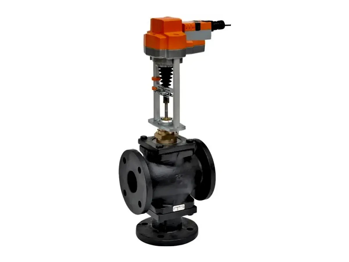 Belimo G7100DS+EVB24-SR, Globe Valve 4" 3-Way, Cv 154, ANSI Class 125, Modulating Actuator 24 V
