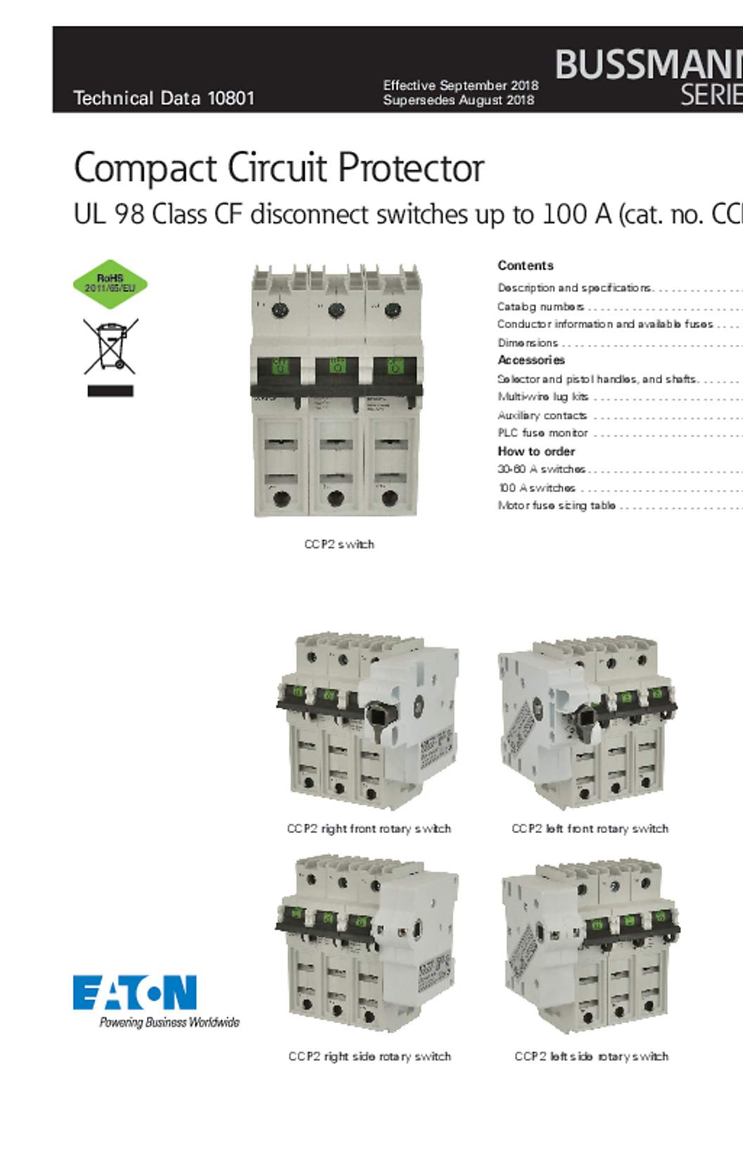 Bussmann CCP2R-3-30CF Datasheet